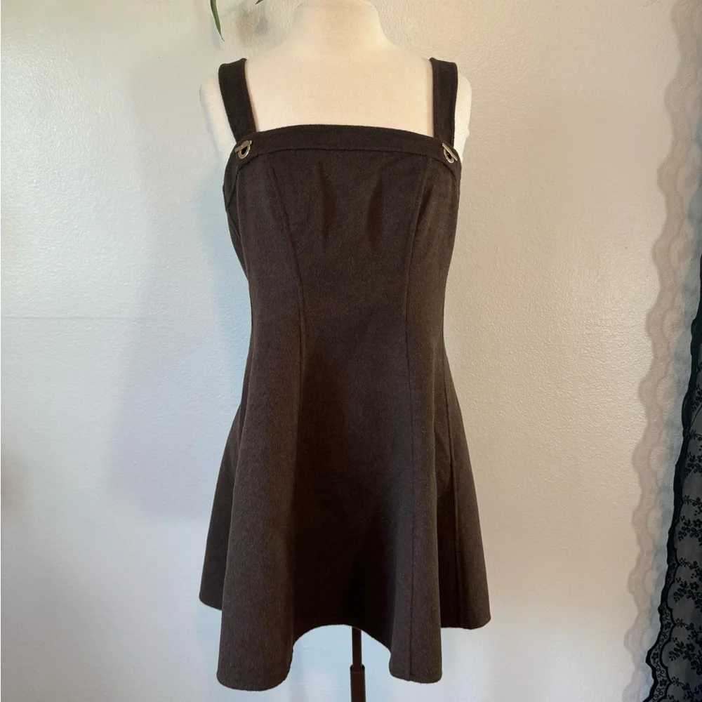 NWT Gap x Cult Gaia Brown Wool Mini Dress 12 - Picture 5 of 8